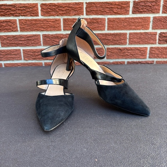 Franco Sarto Davey Pointed-Toe Pumps, Leather and Suede, Black size 8.5 - Picture 2 of 8